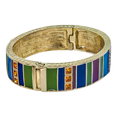 Heidi Daus®"Color Crazy" Crystal & Enamel Bangle Deco Bracelet