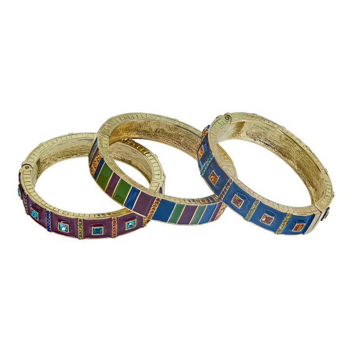 Heidi Daus®"Color Crazy" Crystal &amp; Enamel Bangle Deco Bracelet HEIDI DAUS®