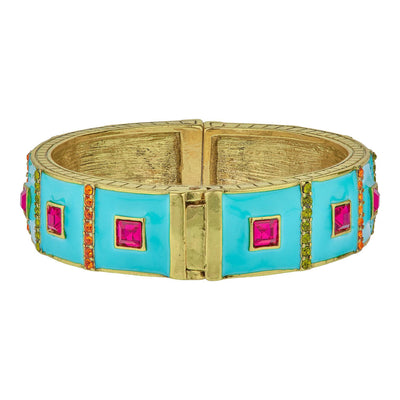 Heidi Daus®"Color Crazy" Enamel Crystal Bangle Deco Bracelet