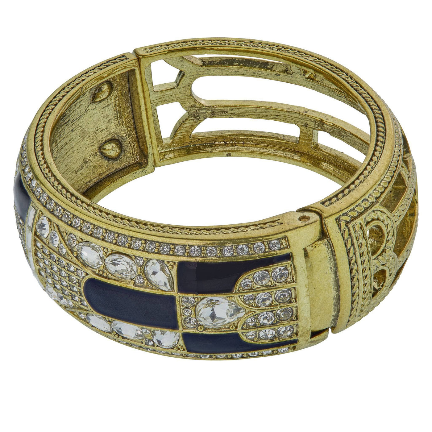HEIDI DAUS® "To Tie For" Crystal & Enamel Art Deco Bracelet