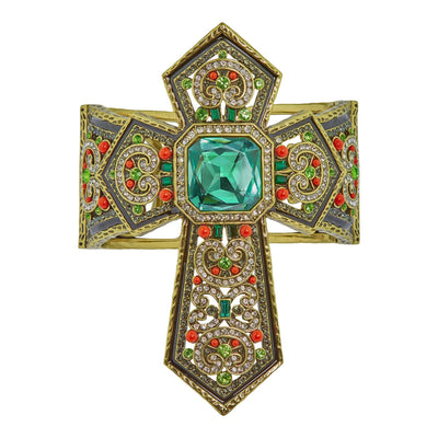 HEIDI DAUS®"Absolutely Divine" Beaded Enamel Crystal Cross Bracelet