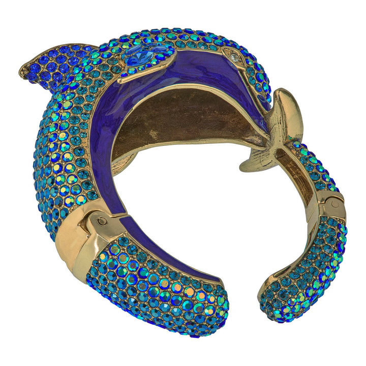 Heidi Daus®"Playful Porpoise" Crystal &amp; Enamel Dolphin Bracelet HEIDI DAUS®