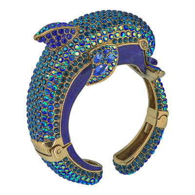 Heidi Daus®"Playful Porpoise" Crystal & Enamel Dolphin Bracelet