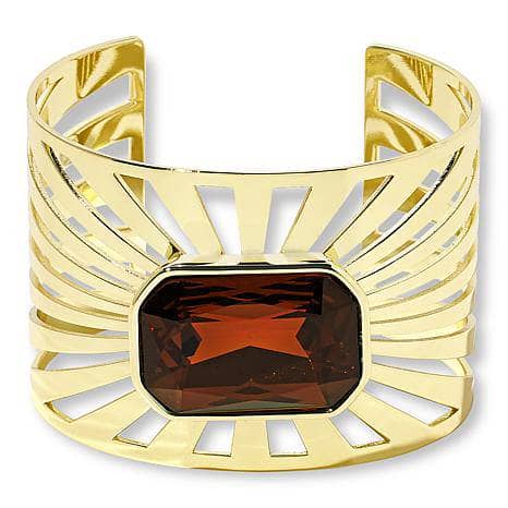 HEIDI DAUS®"Sunray" Goldtone Octagonal Stone Cuff Bracelet HEIDI DAUS®