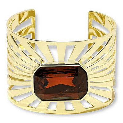 HEIDI DAUS®"Sunray" Goldtone Octagonal Stone Cuff Bracelet HEIDI DAUS®