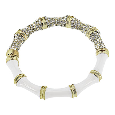 Heidi Daus®"Bamboo Garden" Crystal & Enamel Bracelet
