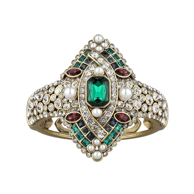 Decorative bracelet with gemstones on a white background