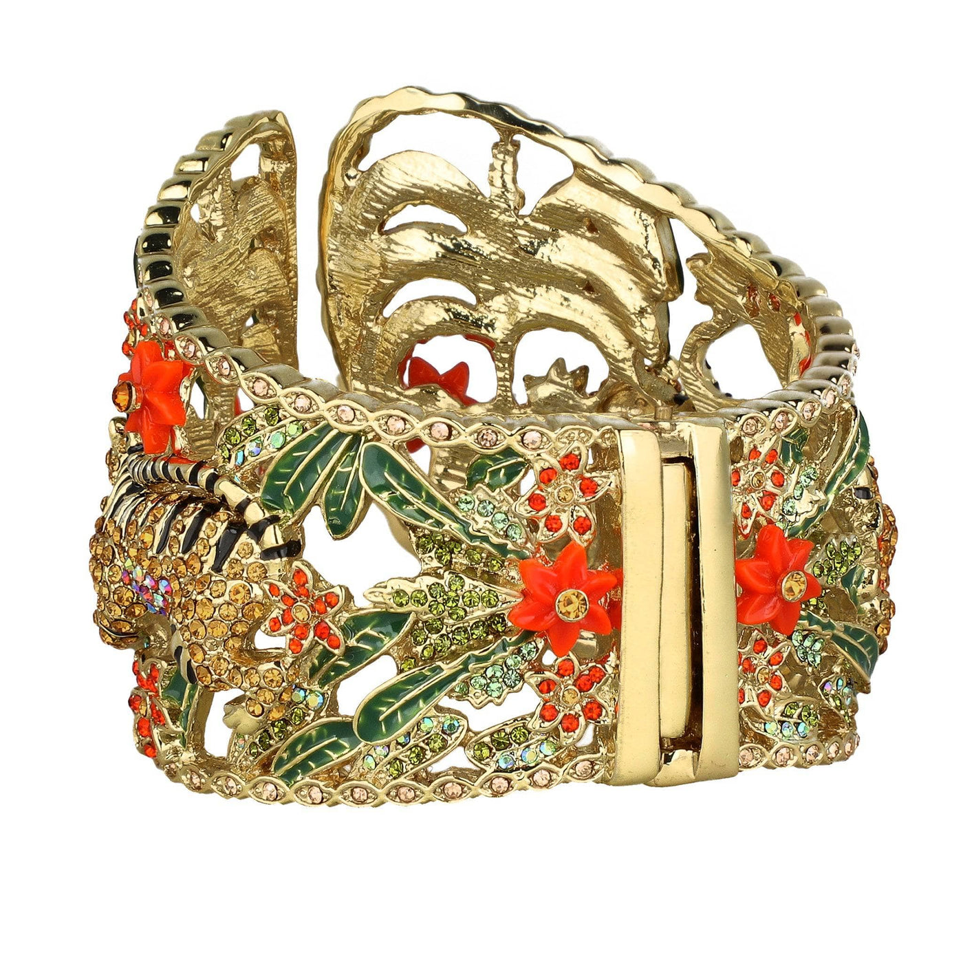 HEIDI DAUS®"Tale Of Two Tigers" Crystal Floral Tiger Bracelet