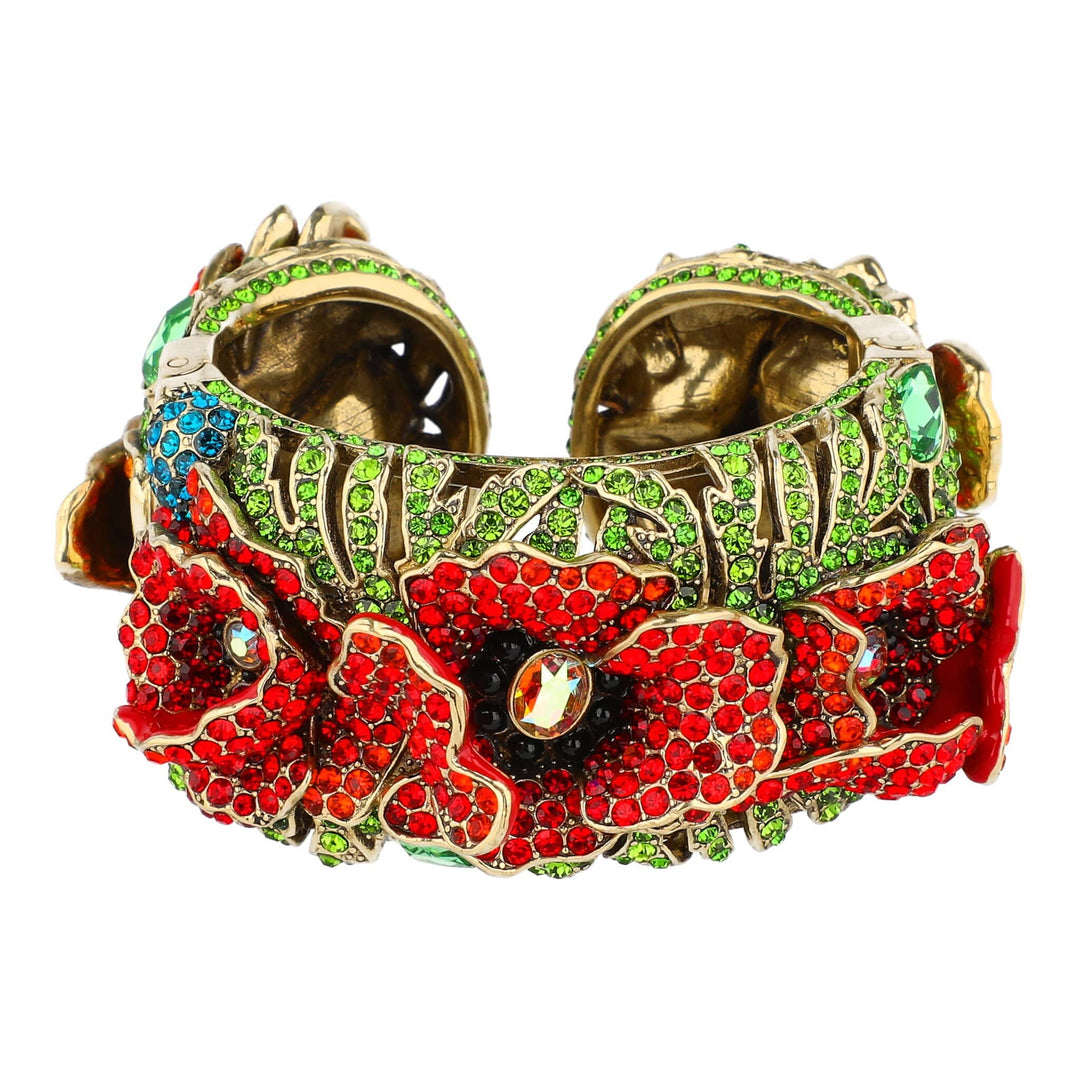 HEIDI DAUS® "Empress of the Bloom" Crystal Poppy Statement Bracelet
