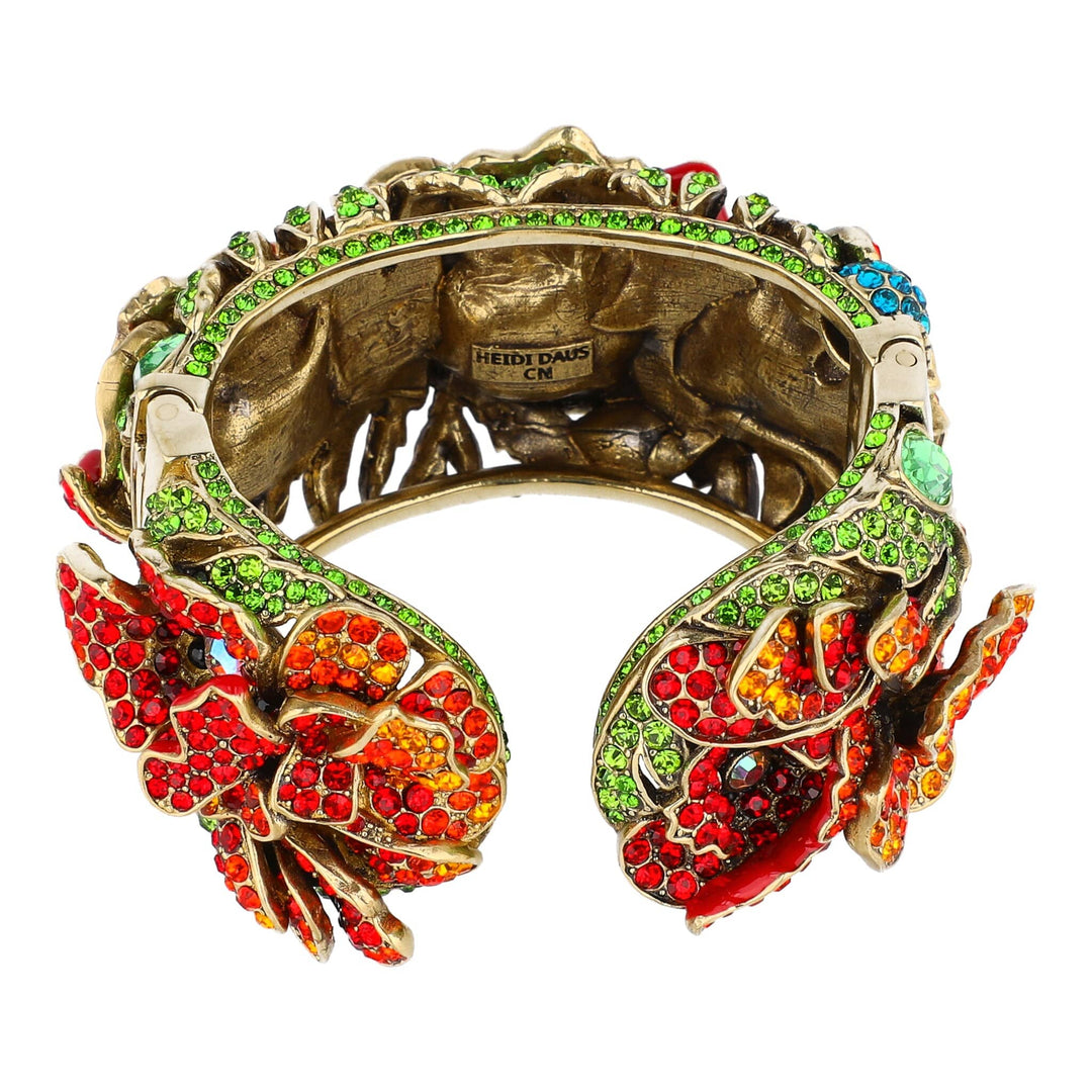 HEIDI DAUS® "Empress of the Bloom" Crystal Poppy Statement Bracelet