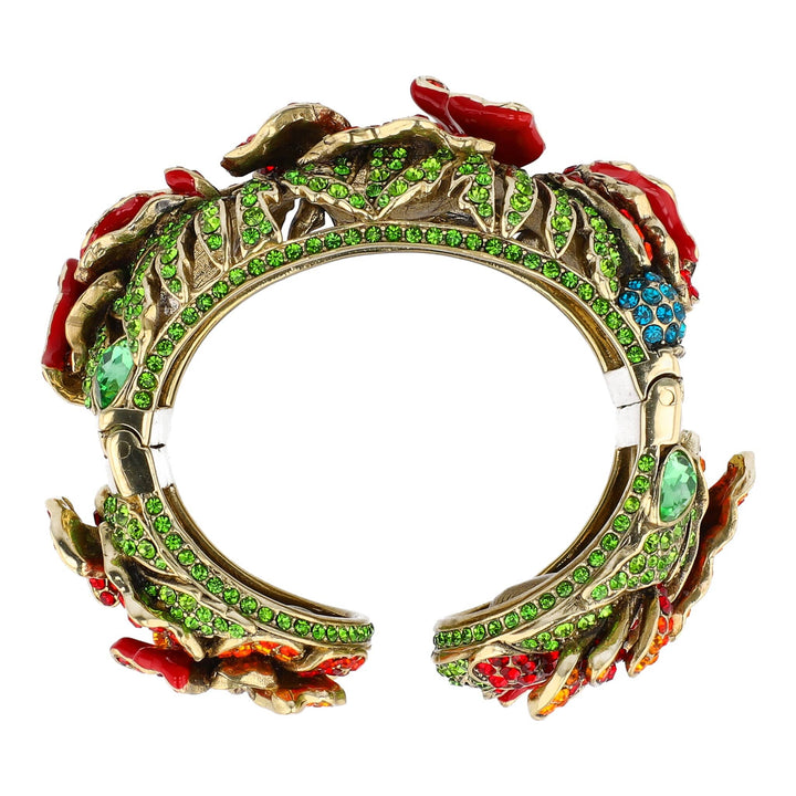 HEIDI DAUS® "Empress of the Bloom" Crystal Poppy Statement Bracelet