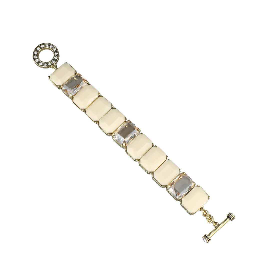 HEIDI DAUS® “French Riviera” Crystal & French Resin Art Deco Link Brac