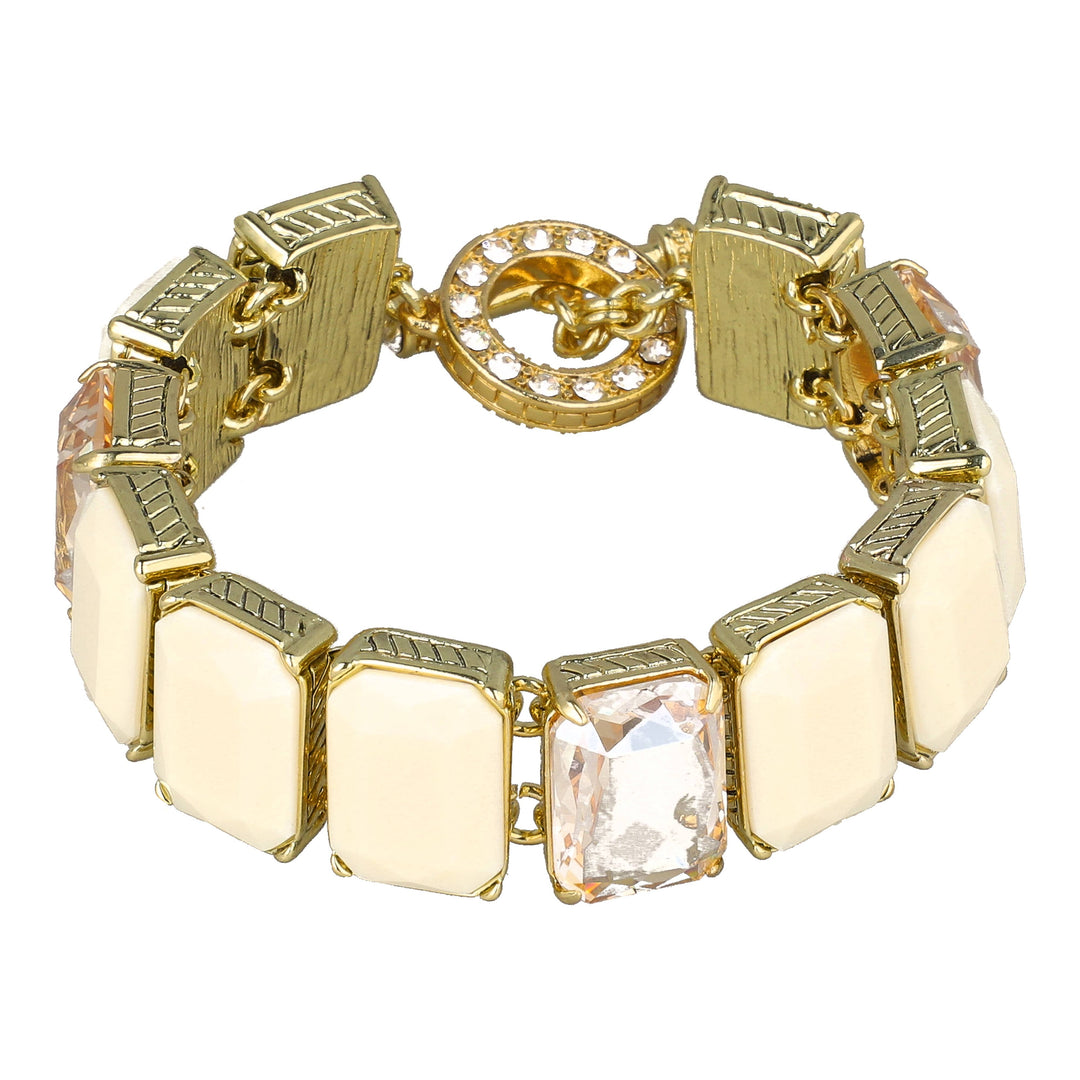 HEIDI DAUS® “French Riviera” Crystal & French Resin Art Deco Link Brac