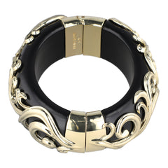 HEIDI DAUS® “Rooted Elegance” Heritage Scrollwork Wide Wood Bangle