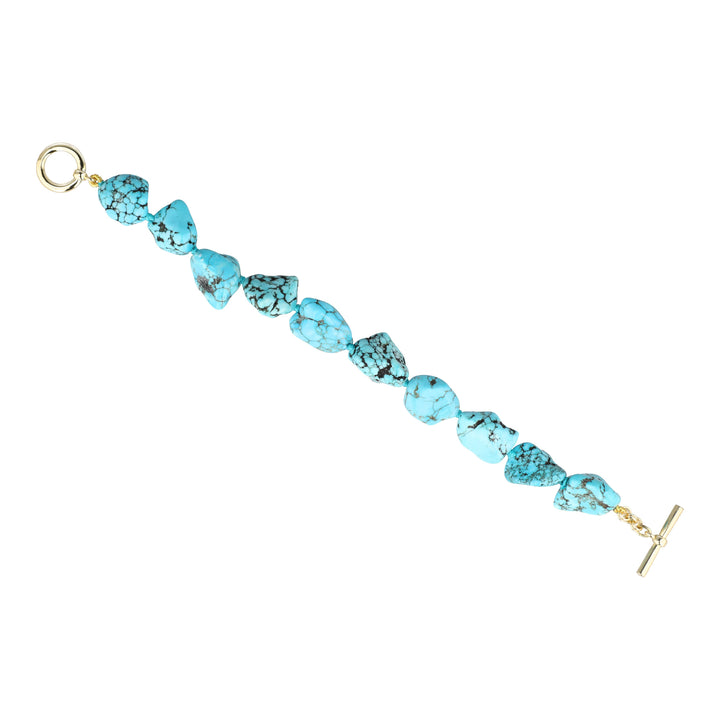 Heidi Daus® Elegant Essentials Genuine Turquoise Nugget Toggle Bracelet