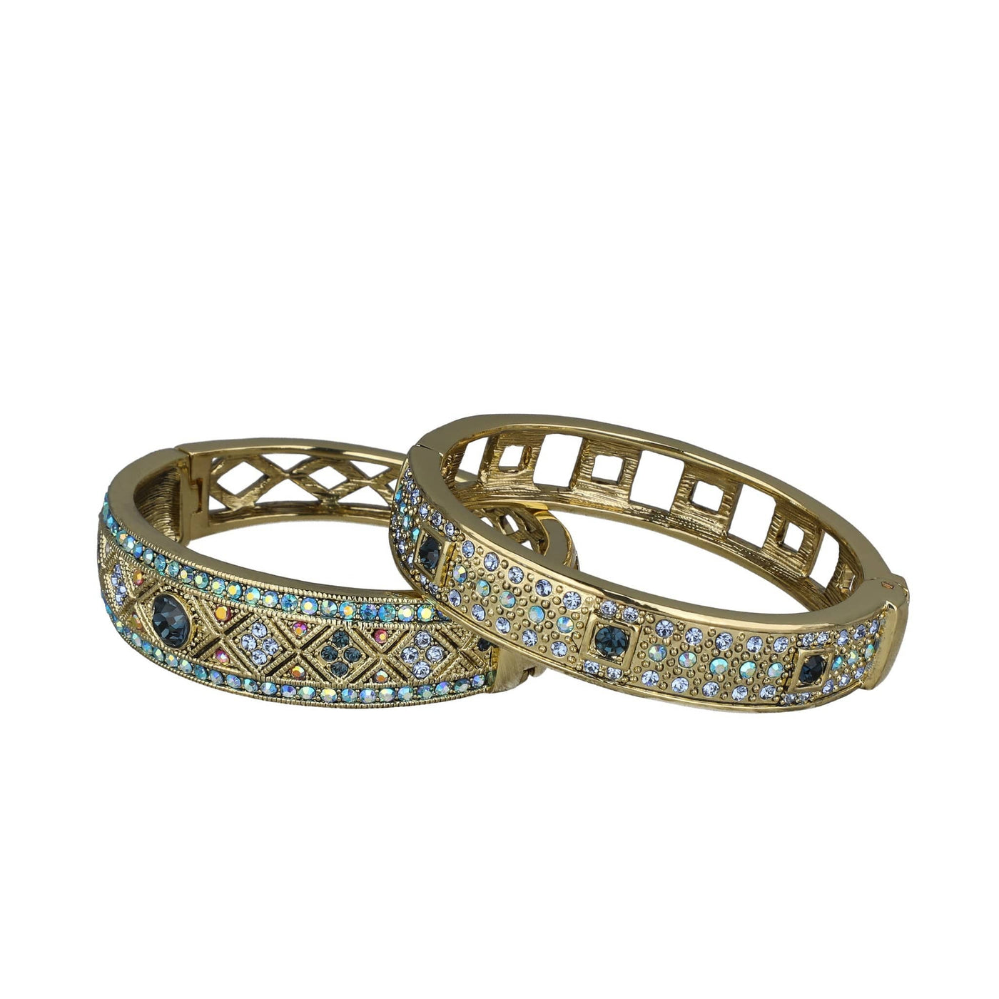 HEIDI DAUS® "The Daily Double" Crystal Art Deco Bangle Bracelet Set