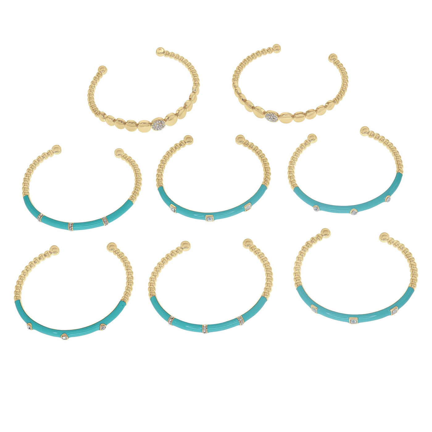 Heidi Daus®"Slim Pickens" Crystal & Enamel 8 Piece Bracelet Set