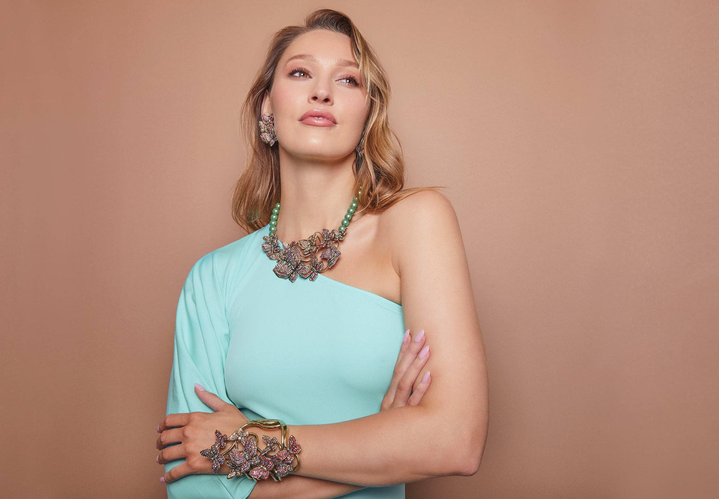 HEIDI DAUS® "Butterfly Ballet" Beaded Crystal Butterfly Necklace
