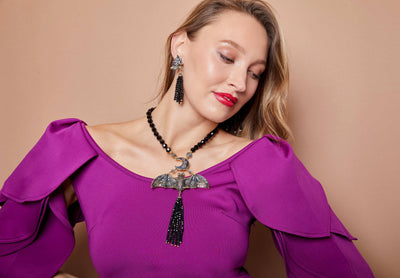 HEIDI DAUS® "Completely Batty" Crystal Halloween Bat Necklace