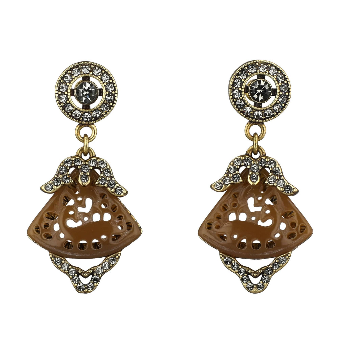 HEIDI DAUS® "Carved Artistry" Crystal Chinoiserie Earrings