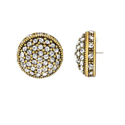 HEIDI DAUS®"Belgium Disc" Crystal Button Earring