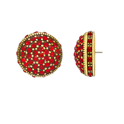 HEIDI DAUS®"Belgian Disc" Crystal Button Earring