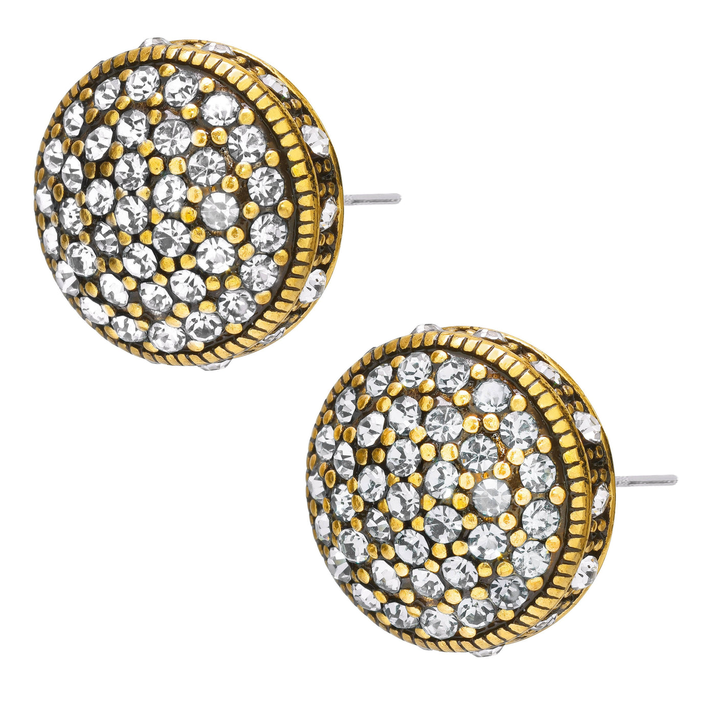 HEIDI DAUS®"Belgium Disc" Crystal Button Earring