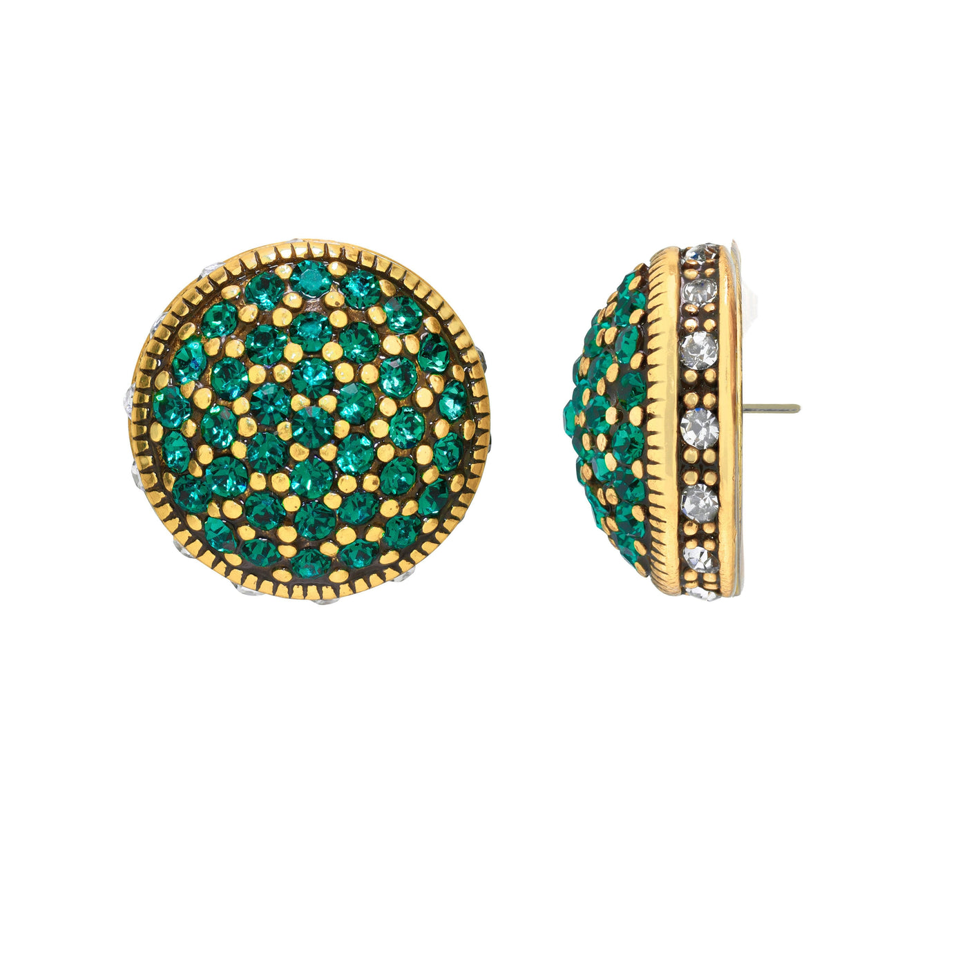 HEIDI DAUS®"Belgium Disc" Crystal Button Earring