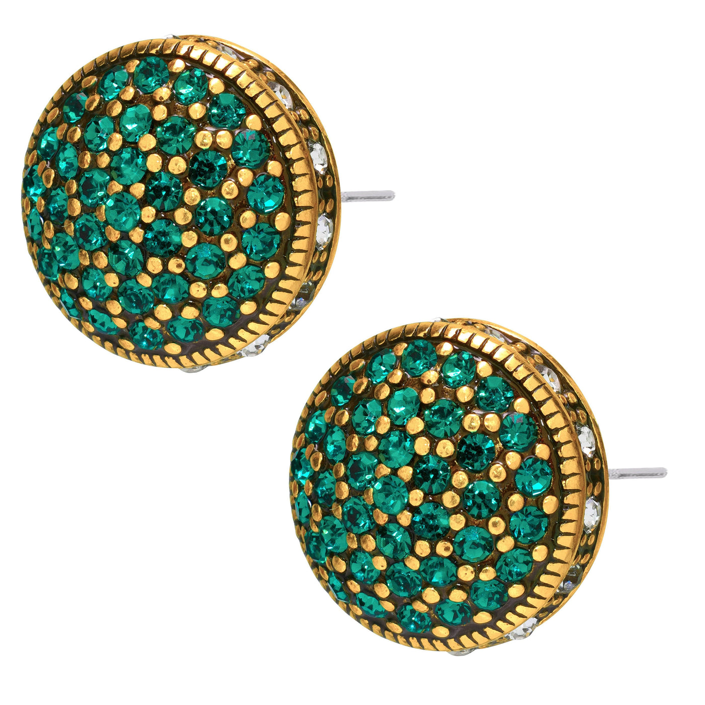 HEIDI DAUS®"Belgium Disc" Crystal Button Earring