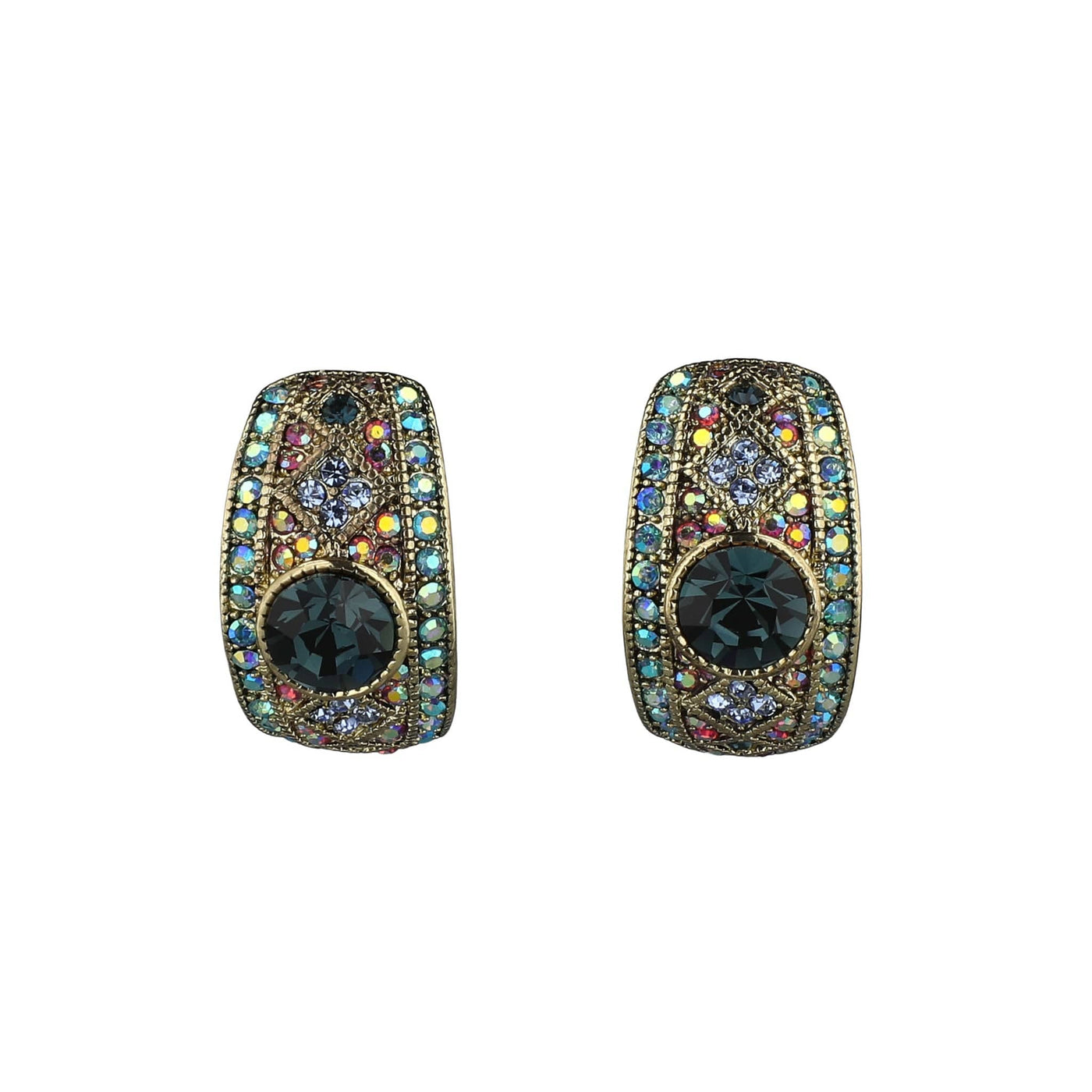 HEIDI DAUS® "The Daily Double" Crystal Art Deco Hoop Earrings