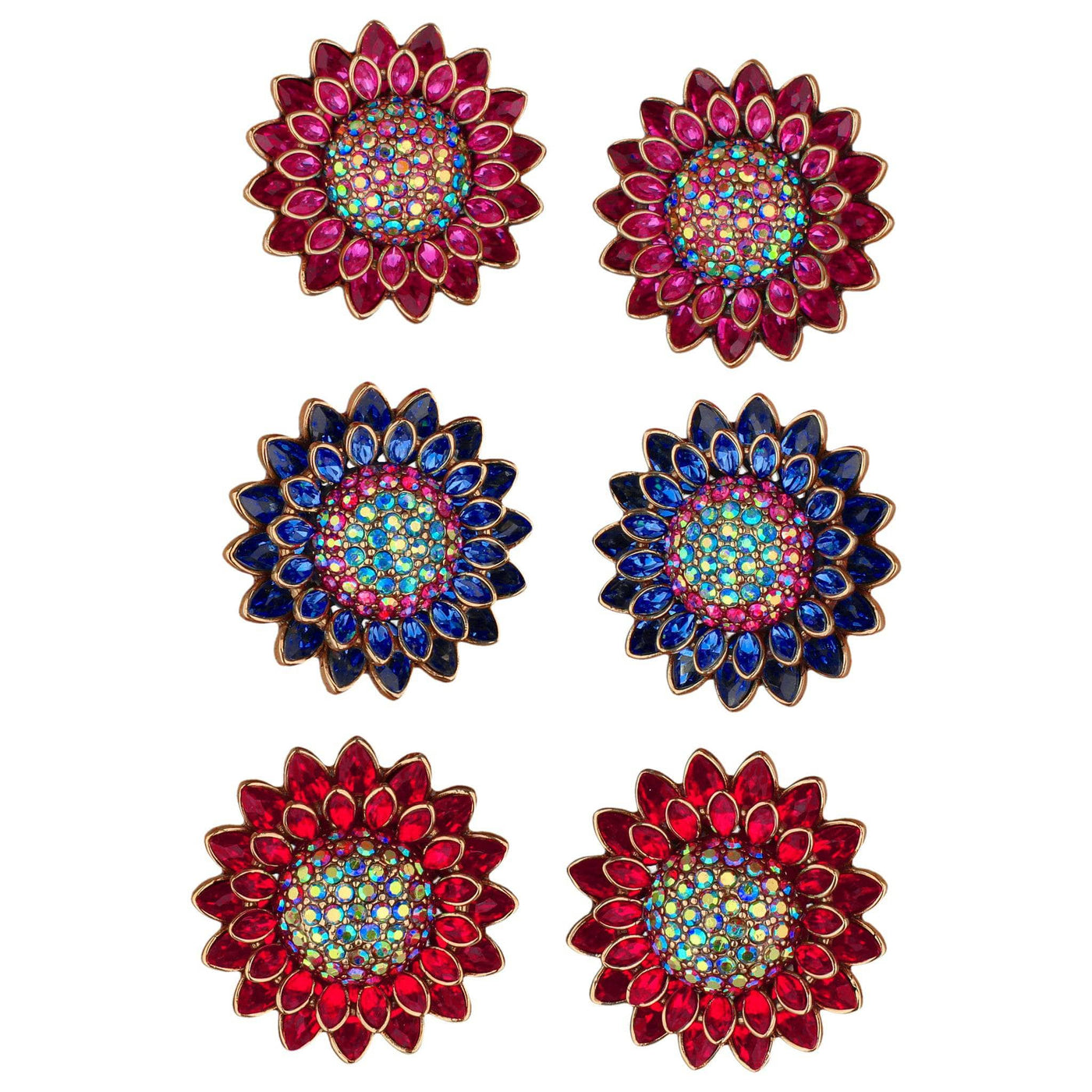 HEIDI DAUS®"Solaris" Crystal Floral Button Earrings