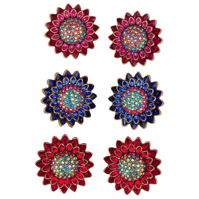 HEIDI DAUS®"Solaris" Crystal Floral Button Earrings