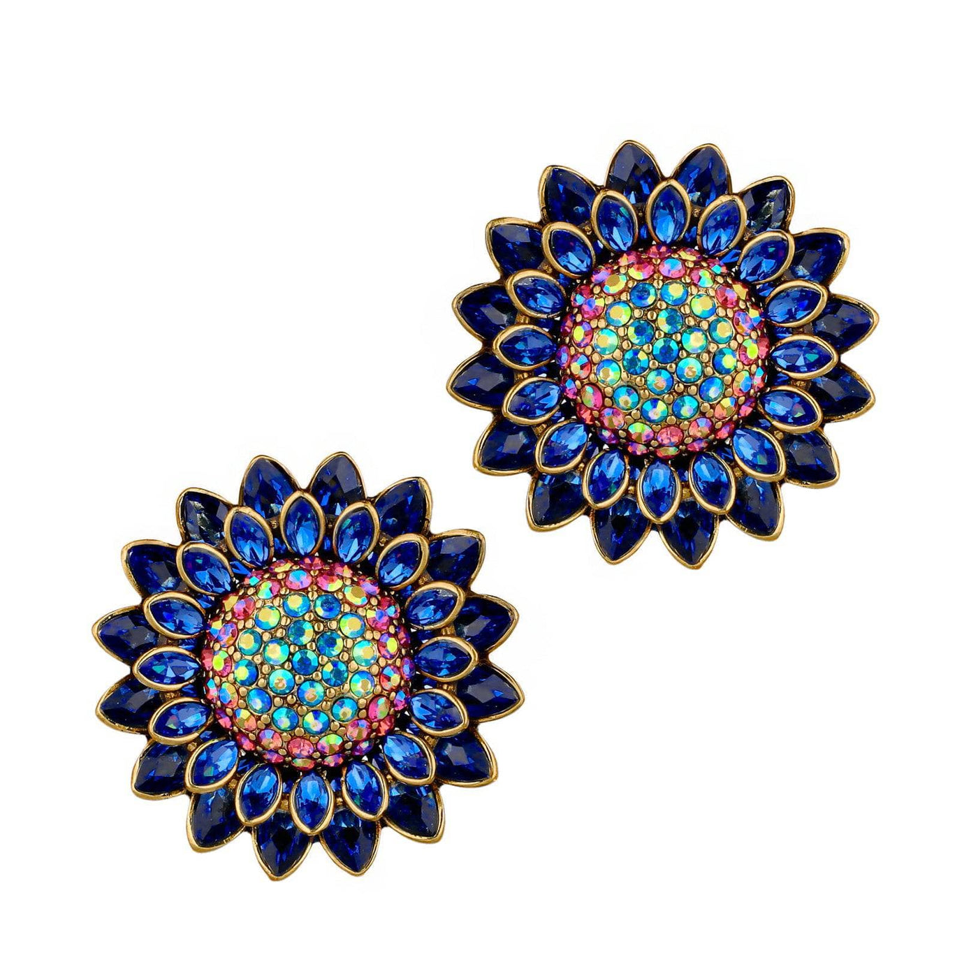 HEIDI DAUS®"Solaris" Crystal Floral Button Earrings