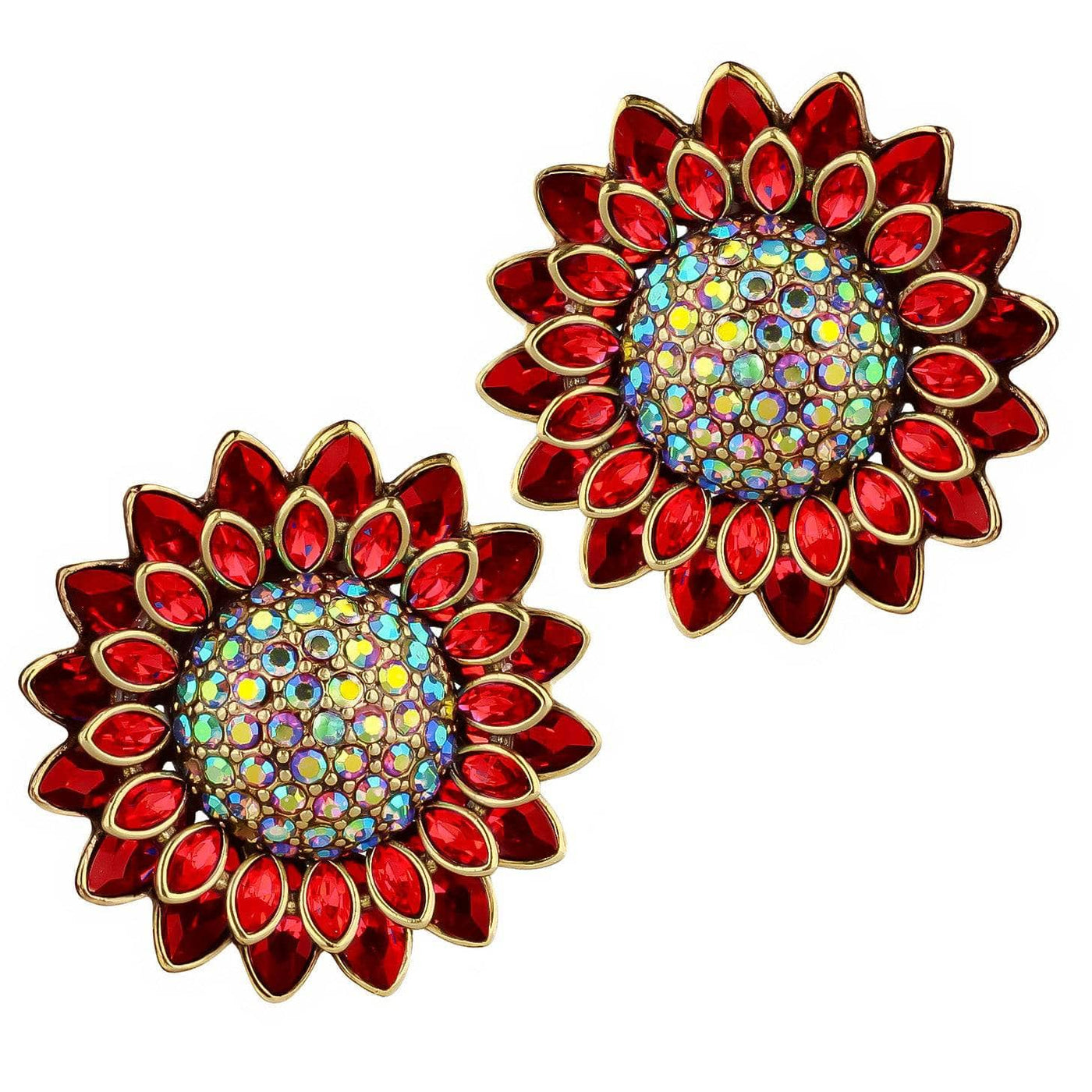 HEIDI DAUS®"Solaris" Crystal Floral Button Earrings