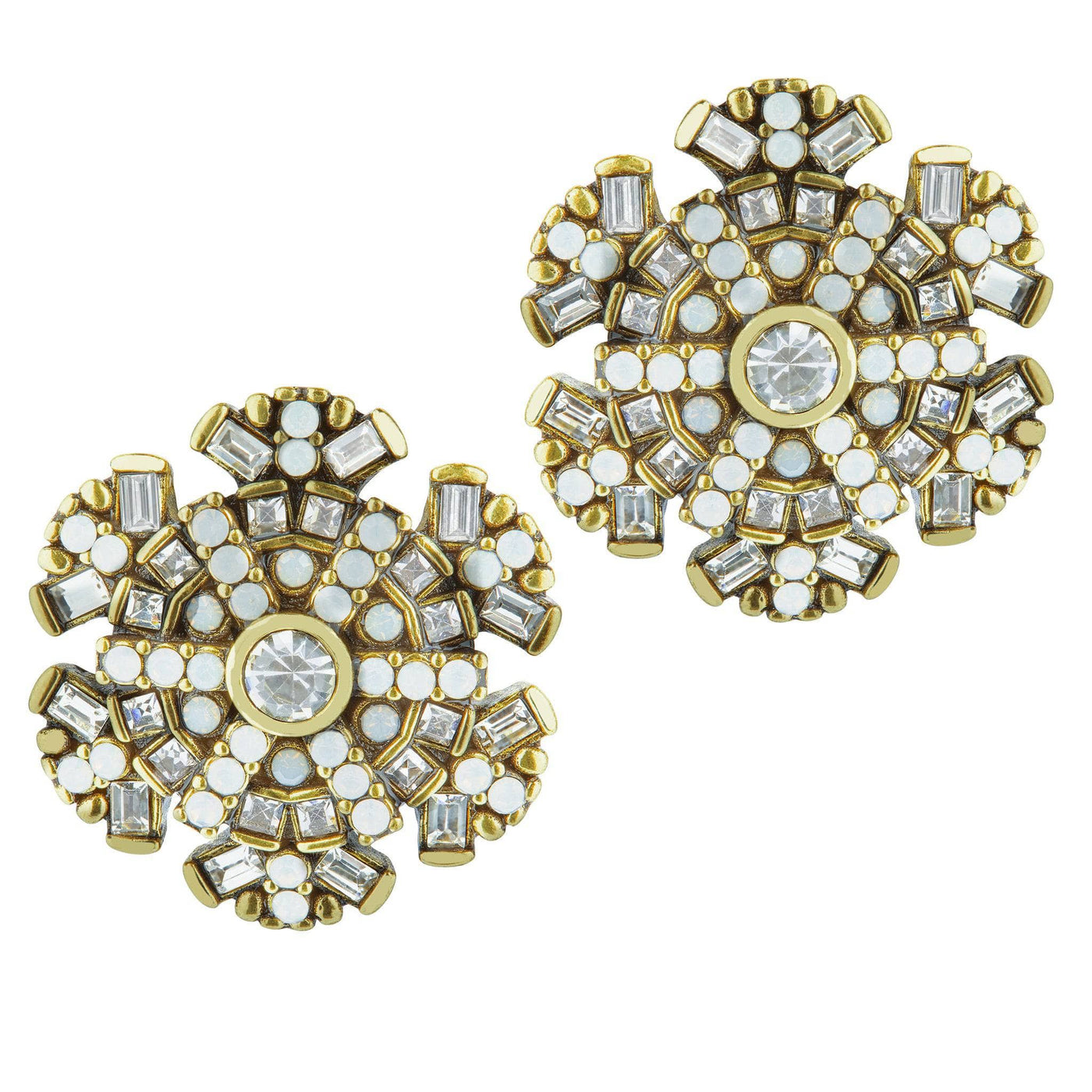 HEIDI DAUS® "Ice Crystal" Crystal Snowflake Button Earrings