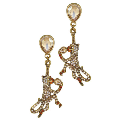 HEIDI DAUS®"No More Monkey Business" Crystal Monkey Dangle Earrings