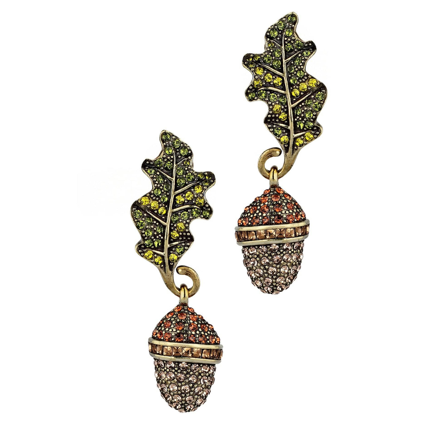 Heidi Daus® “Autumn Artistry” Crystal Acorn Dangle Earrings – Fall & Thanksgiving Jewelry