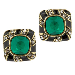 HEIDI DAUS®"Tempting Tigress" Crystal & Enamel Button Earrings HEIDI DAUS®
