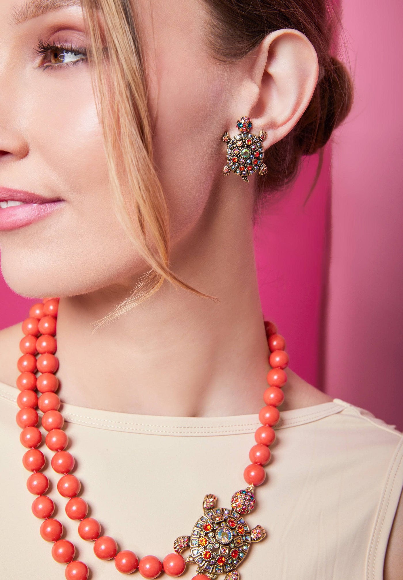Heidi Daus®"Simply Irresistible Turtle" Crystal Turtle Button Earrings