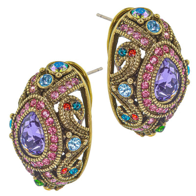 Heidi Daus®"Queen For A Day" Crystal Statement Button Earrings