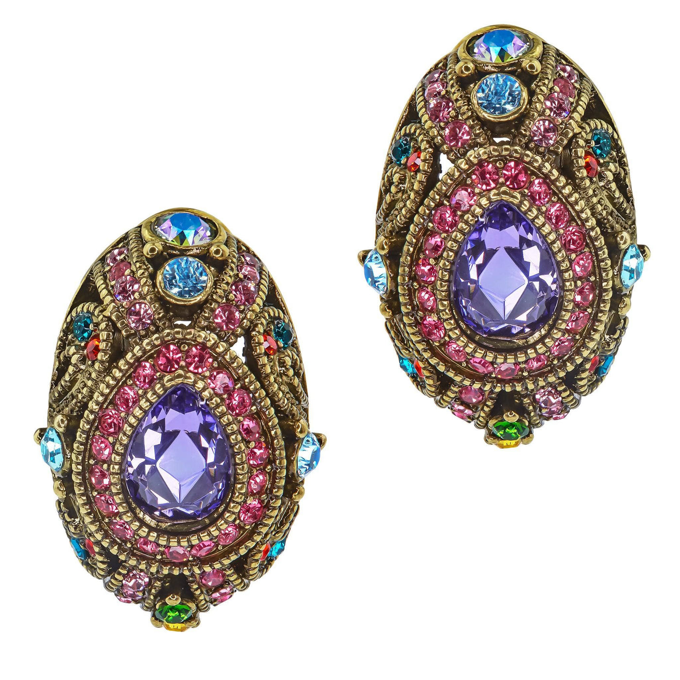 Heidi Daus®"Queen For A Day" Crystal Statement Button Earrings