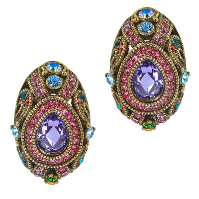 Heidi Daus®"Queen For A Day" Crystal Statement Button Earrings