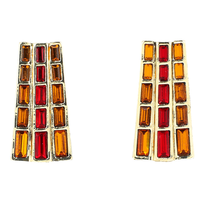 HEIDI DAUS® "Stroke of Genius" Crystal Art Deco Button Earrings