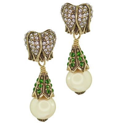 HEIDI DAUS®"Lily of the Valley" Beaded Crystal floral Dangle Earrings