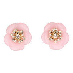 HEIDI DAUS® "Cherries Jubilee" Crystal & Resin Floral Button Earring