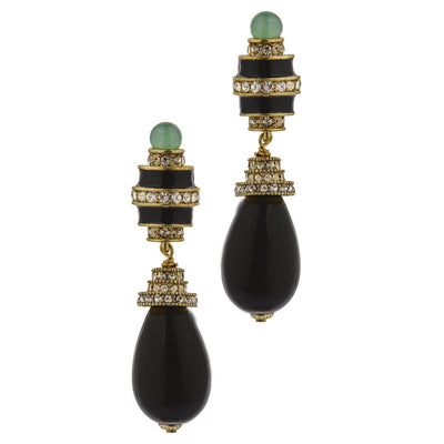HEIDI DAUS® "Eclectic Combo" Crystal & Enamel Art Deco Dangle Earrings