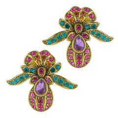 HEIDI DAUS®"Jack In The Pulpit" Crystal Floral Button Earrings HEIDI DAUS®