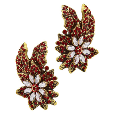 Heidi Daus®"Holiday Classic" Crystal Floral Button Earrings