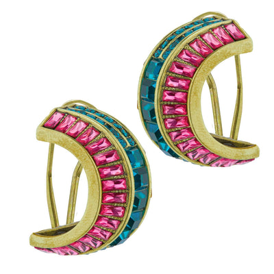 HEIDI DAUS® "Fully Vested" Crystal Art Deco Button Earrings