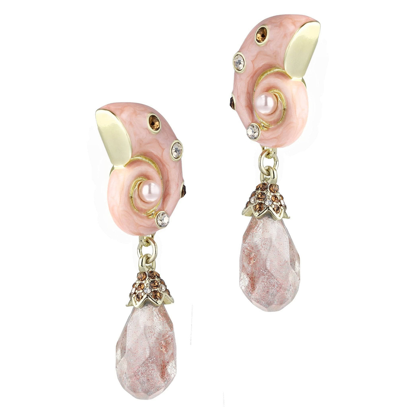HEIDI DAUS®"Shell-Tastic" Crystal Dangle Shell Earrings